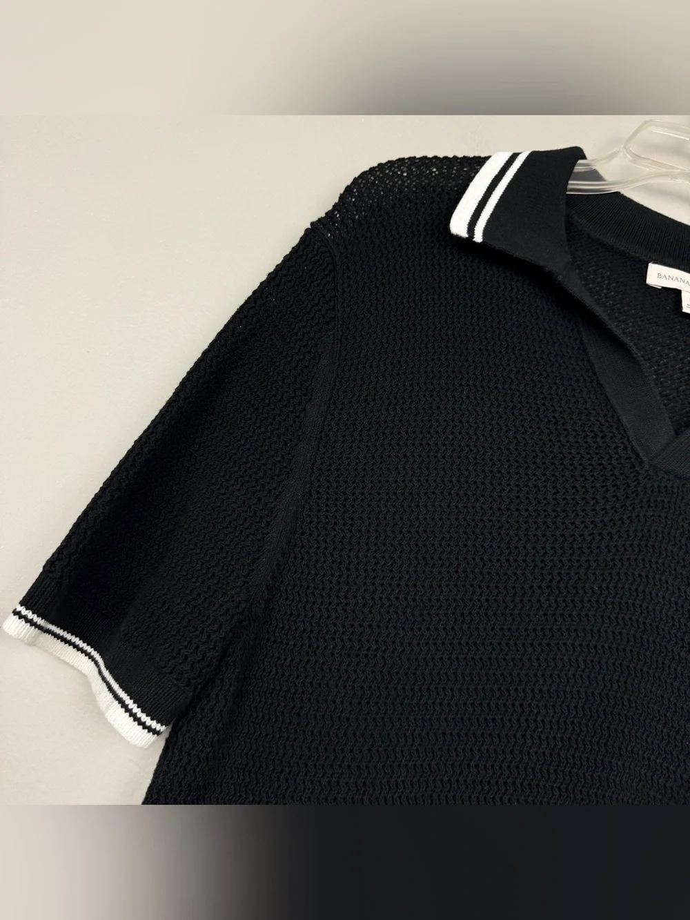 Banana Republic 2025 Knit Crochet Sweater Polo